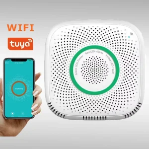 WiFi Smart Gas Alarm Sensor Combustible Gas Leakage Detector with Fire Security for Home Use