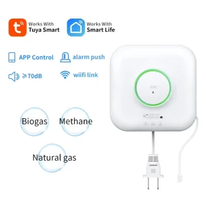 WiFi Smart Gas Detector Home Kitchen Natural Gas LPG Leak Detection Sound Light Alarm AC220V