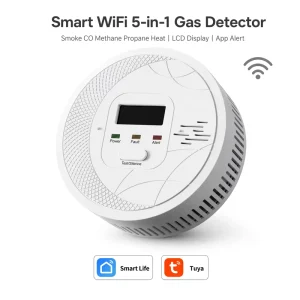 WiFi Smart Gas Leakage Detector CH4 LPG CO Alarm 85dB Sound Alert Smart Life App Control
