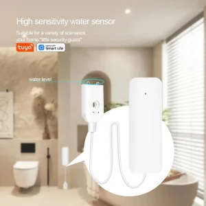 WiFi Smart Home Water Leak Detector with Sound Alarm, ABS Housing, and Overflow Detection
