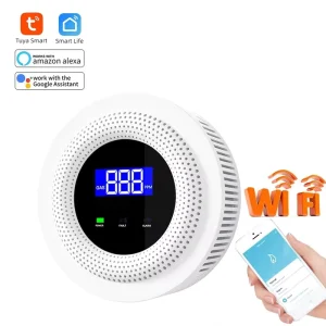 WiFi Smart LPG Natural Gas Combustible Gas Leak Detector with Temperature Sensor