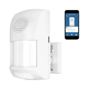 WiFi Smart PIR Motion Detector Alarm with 110dB Siren, App Remote Control, 4 Modes, Voice Assistant Compatible