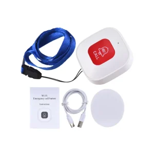 WiFi Smart SOS Call Button Wireless Caregiver Pager Phone Alert Transmitter Emergency Call Button for Kids Elderly and Patients