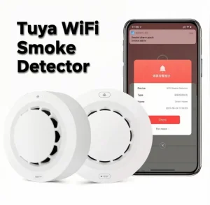 WiFi Smart Smoke Sensor Temperature and Humidity Combination Alarm CE RoHS Certificate for Home Factory Hotel Security