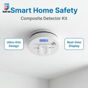 WiFi Smoke Detector Fire Alarm with Voice Alert in English, Arabic, and French, EN LVD EMC Certified