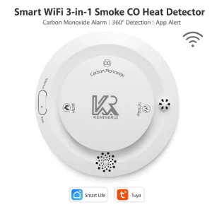 WiFi Smoke Detector Temperature and Humidity Alarm with Smart Life App Control