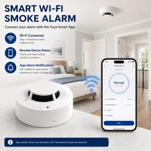 WiFi Smoke Detector and Alarm with Remote Notification for Home
