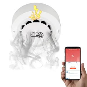 WiFi Smoke Sensor With Temperature And Humidity Monitoring 80dB Alarm