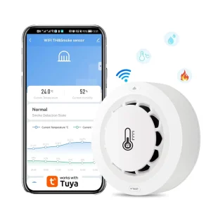 WiFi Smoke, Temperature, and Humidity Sensor with 80dB Alarm