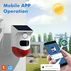 WiFi Solar Alarm System Smart Outdoor Infrared Solar Alarm Plastic Waterproof PIR Motion Sensor Home Anti-theft Security Alarm