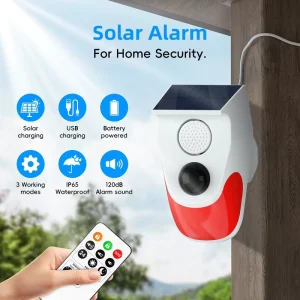 WiFi Solar Alarm System Smart Outdoor Plastic Waterproof PIR Motion Sensor Home Anti-theft Security Alarm Remote Control