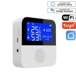 WiFi Temperature and Humidity Sensor with External Probe for Indoor Smart Home Use