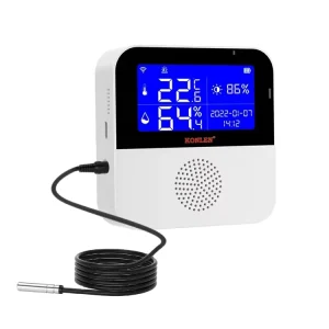 WiFi Temperature and Humidity Sensor with Hygrometer Probe and Alarm