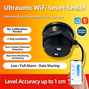 WiFi Ultrasonic Liquid Level Sensor and Water Level Alarm for Water Towers, Tanks and Pools