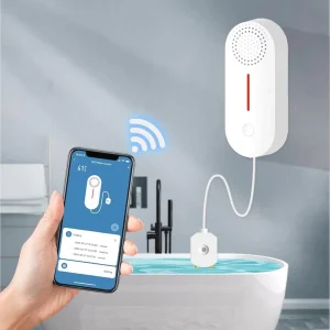 WiFi Water Leak Detector with 100dB Sound and Light Alarm App Alerts