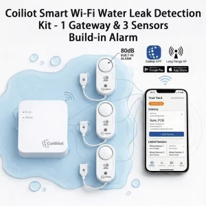 WiFi Water Leak Sensor Water Leakage Detector Alarm Smart Home System with App 3 Pack Water Flood Leak Detector With Probe