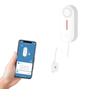 WiFi Water Level Monitor and Leak Detector with 100dB Sound and Light Alarm, App Alert