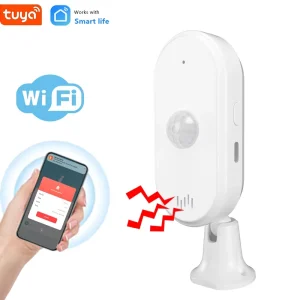 WiFi Wireless PIR Human Presence Alarm Sensor with 80dB Sound