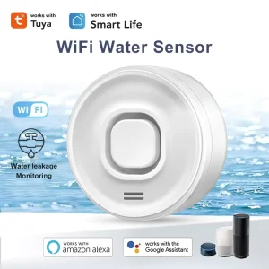 WiFi Wireless Water Leak Detector Alarm with Probe and Remote App Control