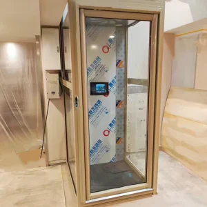 Wire Rope Hoist Shaft Less Home Elevator with Emergency Brake 400kg Load Capacity Remote Control Aluminum & Steel Construction