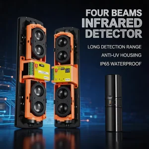 Wired 4 Beam Infrared Perimeter Detector Barrier Wall Gate Defense Active IR Sensors for Smart Home Garage Waterproof Plastic