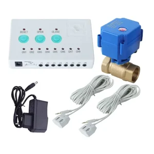 Wired Water Leak Detector with Auto Shut-Off Valve 3/4″ DN20, 2-Pack, 6m Water Sensors