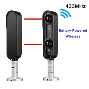 Wireless 2-Beam Active Infrared Detector, Battery Powered, Outdoor Home Security System