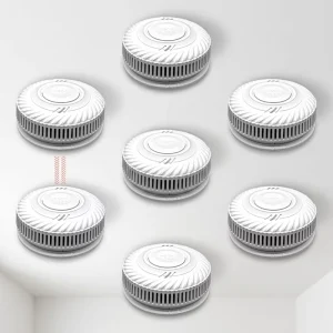 Wireless 85dB RF Photoelectric Smoke Alarm Sensor S100B-CR-W (868) EN14604 ABS Interconnected Smoke Detector