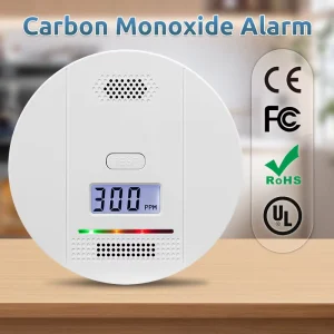 Wireless ABS Plastic Ceiling Carbon Monoxide CO Detector Alarm with Wi-Fi 30-50m Detection Range for Home Use