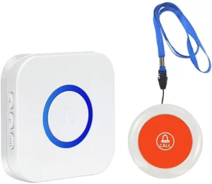 Wireless Calling System for Seniors, Emergency Button, Customizable Ringtone, 1000-Meter Range, Hospital and Clinic Use, 433MHz