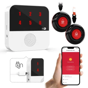 Wireless Calling System with Pagers, Call Button, SOS Caregiver Pager for Elderly, WiFi Emergency Life Alert