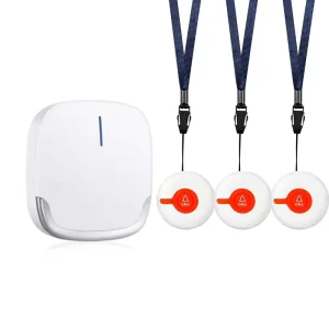 Wireless Caregiver Pager Nurse Call System Waterproof Emergency Call Button Alert for Home Elderly Patient Disabled Elderly Care