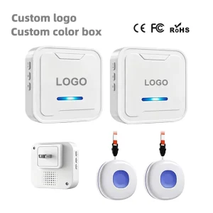 Wireless Caregiver Pager with 100 ft Signal Coverage LED Indicator for Elderly Patients and Nursing Homes