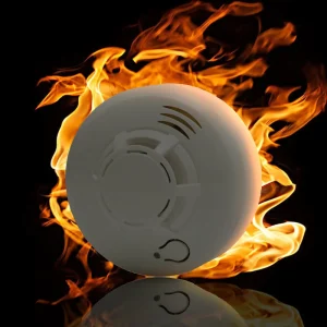 Wireless Ceiling Mounted Photoelectric Smoke and Fire Detection Alarm with Audible and Visual Alert for House