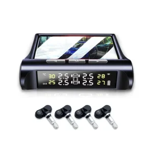 Wireless Digital TPMS C240 Tyre Pressure Monitoring System LCD Display Auto Security Alarm with External Sensor