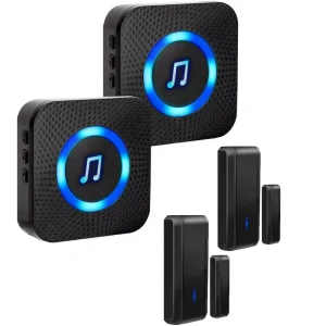 Wireless Door Sensor Alarm, 1000 ft Signal Coverage, ABS
