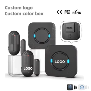 Wireless Door Sensor Alarm Visitor Light Doorbell Alert 55 Ring Tones 500 FT Signal Cover For Patients Alzheimers
