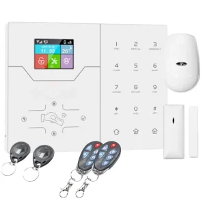 Wireless GSM Home Security Alarm System Kit with PIR Motion Sensor, Door Sensor, Remote Control, SMS and Call Alert