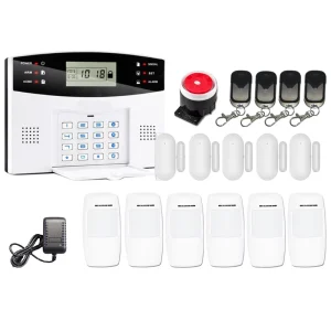 Wireless Home Security wifi GSM Alarm System LCD Display Voice Remind Two Way Intercom Free message push to your mobile phone
