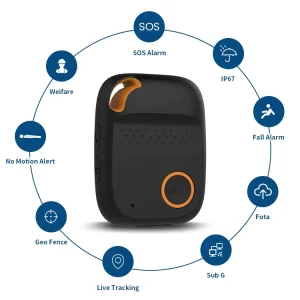 Wireless IP67 Waterproof Elderly Panic Button Fall Detection GPS Tracker Emergency SOS Fall Detector