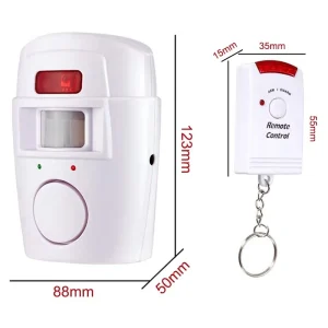 Wireless Infrared PIR Motion Sensor and Siren Alarm with IR Remote Control, PY-SY083