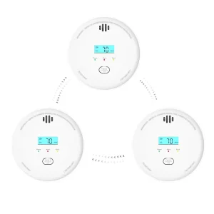 Wireless Interconnected 2-in-1 CO And Smoke Alarm With LED Indicators Battery Operated