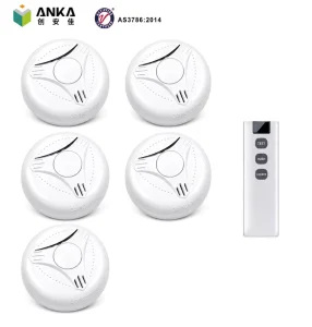 Wireless Interconnected Photoelectric Smoke Detector AS3786 Battery RF433 Buzzer Alarm AU Standard