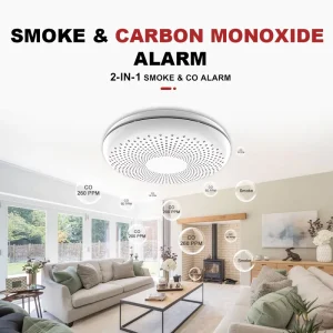 Wireless Interlinked Smoke and CO Combination Alarm RF 433 MHz Up to 100 m