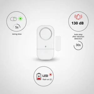 Wireless Magnetic Door Entry Sensor Burglar Alarm for Home Office Security