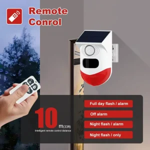 Wireless Outdoor Solar Alarm 120dB Sound Light Infrared Sensor Alarm PIR Motion Detector Remote Controller Home Anti-theft Alarm