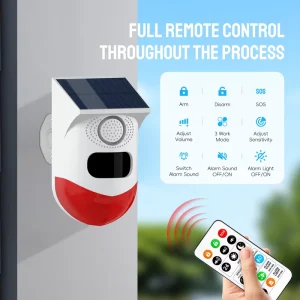 Wireless Outdoor Solar PIR Motion Alarm, Waterproof IP65, WiFi
