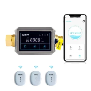 Wireless Plastic Water Leakage Detector Sensor WiFi Smart Water Monitor with Automatic Shut-Off Valve