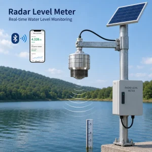 Wireless Radar Water Level Monitoring Sensor 65m Range IP68 Aluminum Alloy for River Lake Flood Monitoring Radar Sensor