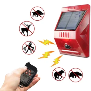 Wireless Remote Control LED Solar RF Remote Alarm Outdoor Sound Light Siren Security Alarm System
